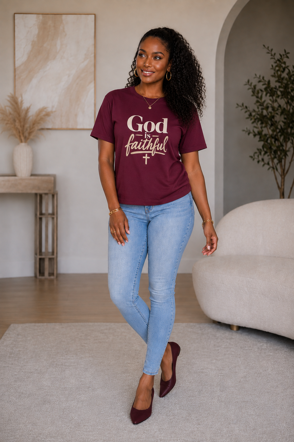God Is Faithful Christian T-Shirt | Women's Faith Graphic Tee